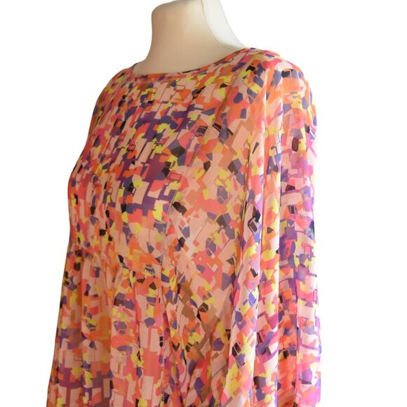 Trina Turk Kaftan Kimono Dress Size 10 Boho Resortwear Tropical  Glam - Picture 3 of 10
